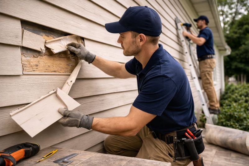 Our team working on Siding Service projects in Essex Junction, VT