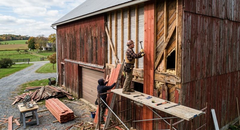 Barn Siding Replacement in Huntington, VT