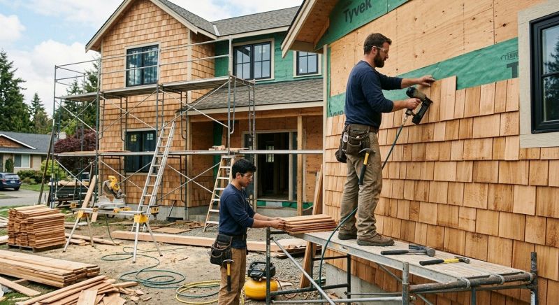 Cedar Cladding Installation in Essex Junction, VT