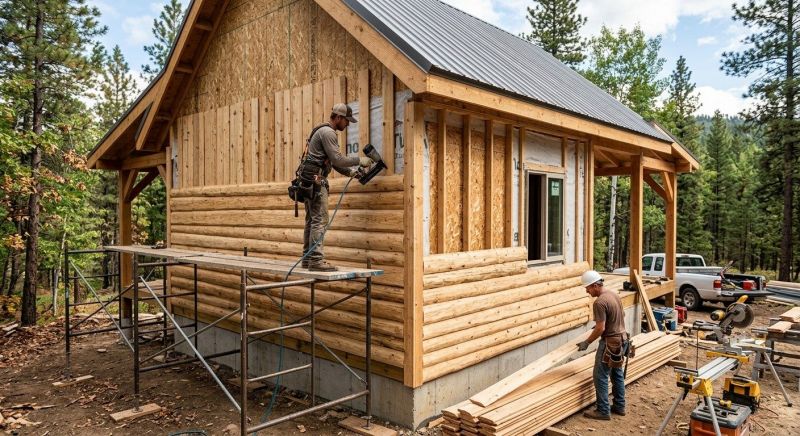 Log Siding Installation in Bristol, VT