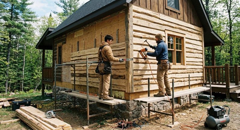 Log Siding Replacement in Essex Junction, VT