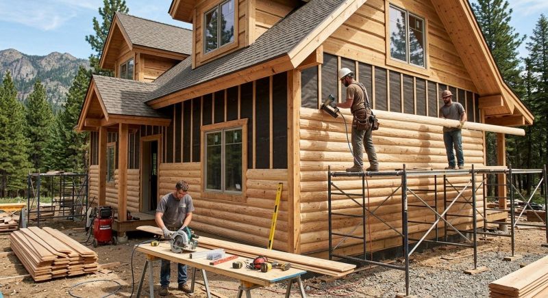 Log Siding Replacement in Essex Junction, VT