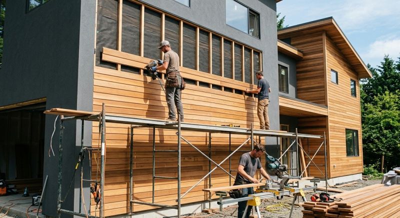 Wood Cladding Installation in Huntington, VT